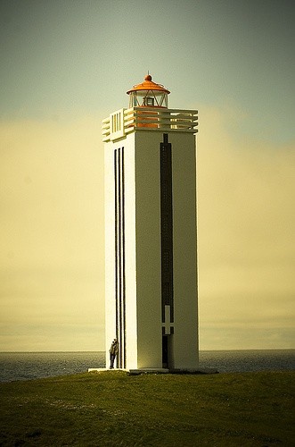Photo:  art deco lighthouse in Kálfshamarsvík, Iceland
